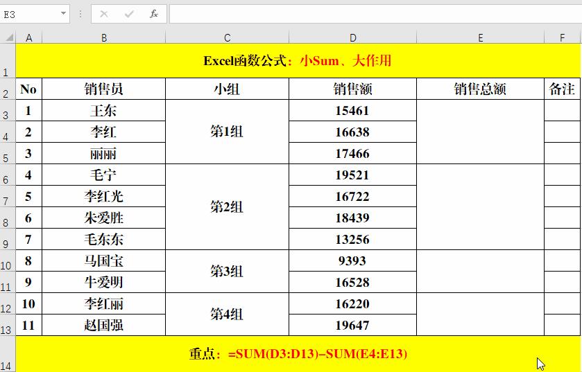 小Sum，大作用，这8种技巧，你不一定都掌握