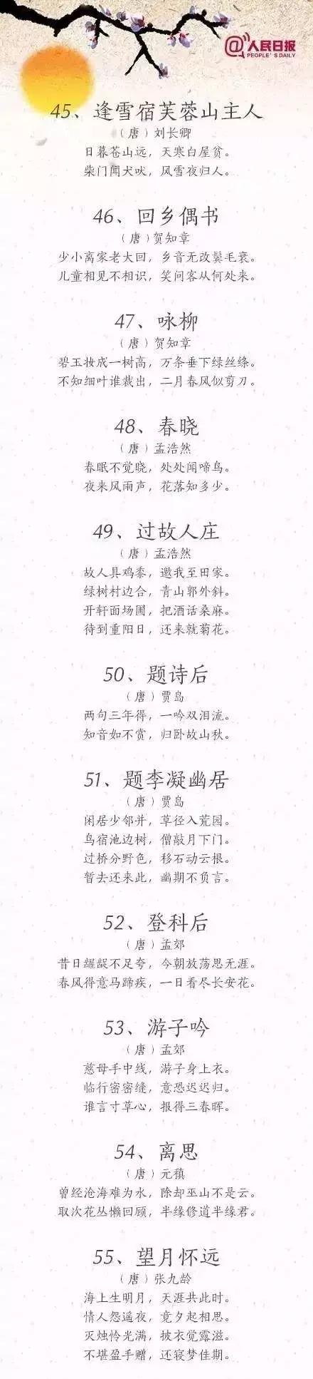 75首小学生必背古诗最简单,70首小学生必背古诗给孩子收藏