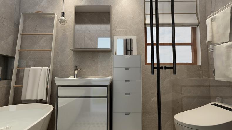 卫生间干湿分离装修效果图浴缸,主卧5平米卫生间带浴缸