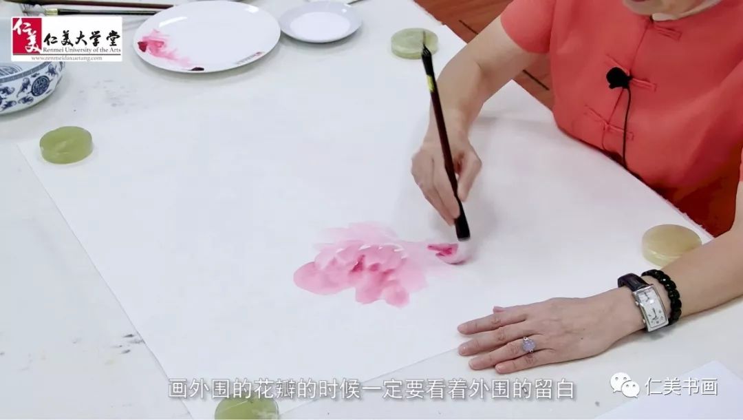 王雪涛牡丹画法教学书,王雪涛四尺写意横幅牡丹画