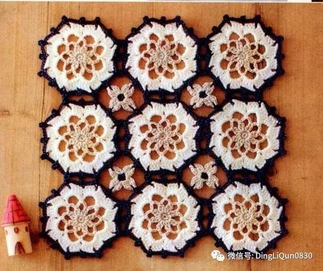 编织人生手工毯子编织教程,圆形垫子镂空钩针编织图解