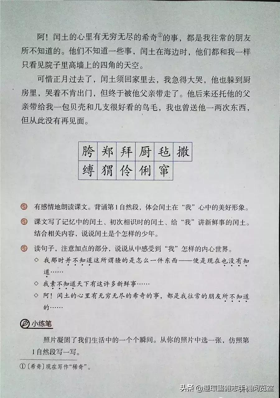 小学六年级语文上册电子课本,部编语文六年级上册电子课本