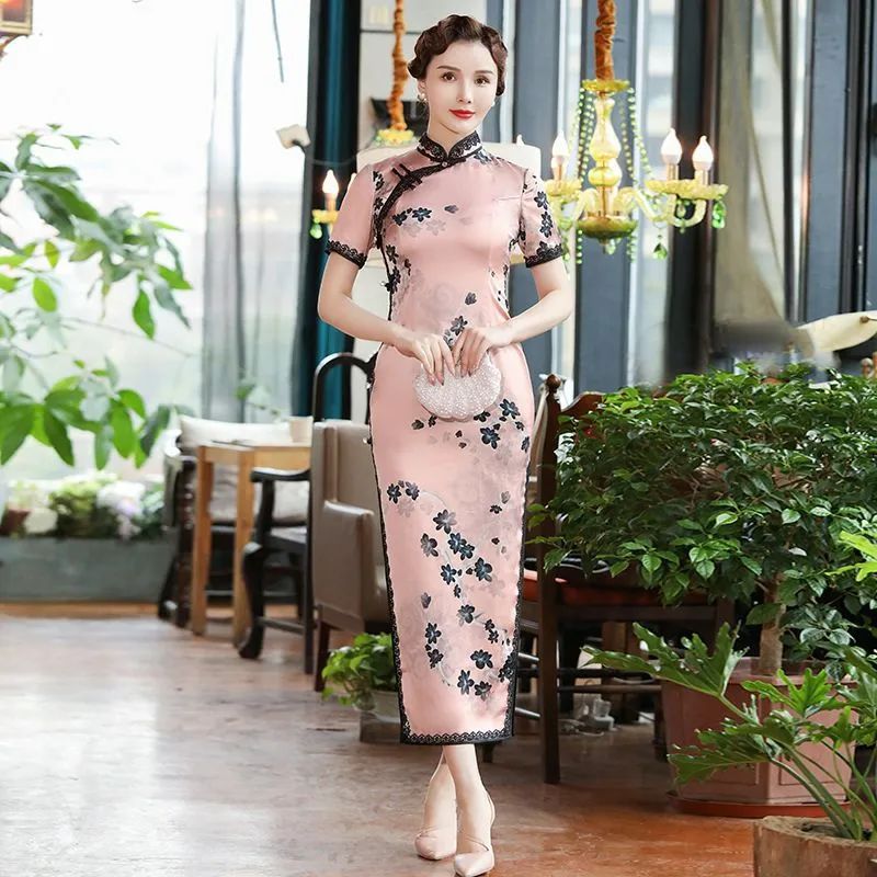 真丝旗袍价格高点的牌子,正品金丝绒真丝改良旗袍