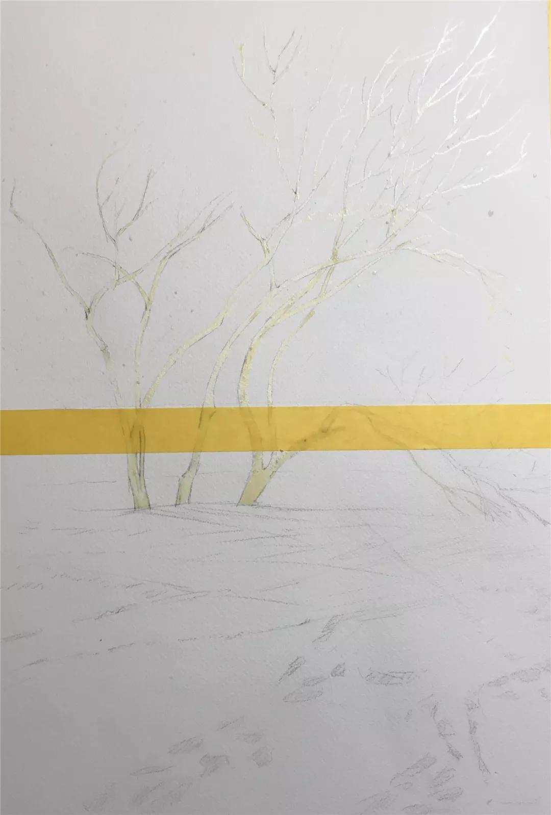 100幅风景写生水粉画教程,如何画雪景图水彩画教程