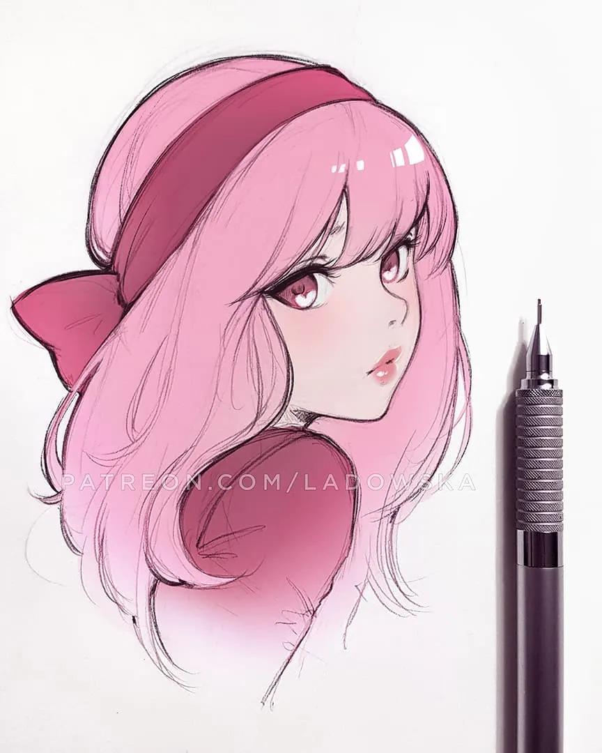 软萌可爱的动漫美少女怎么画,画可爱的动漫美少女特别简单