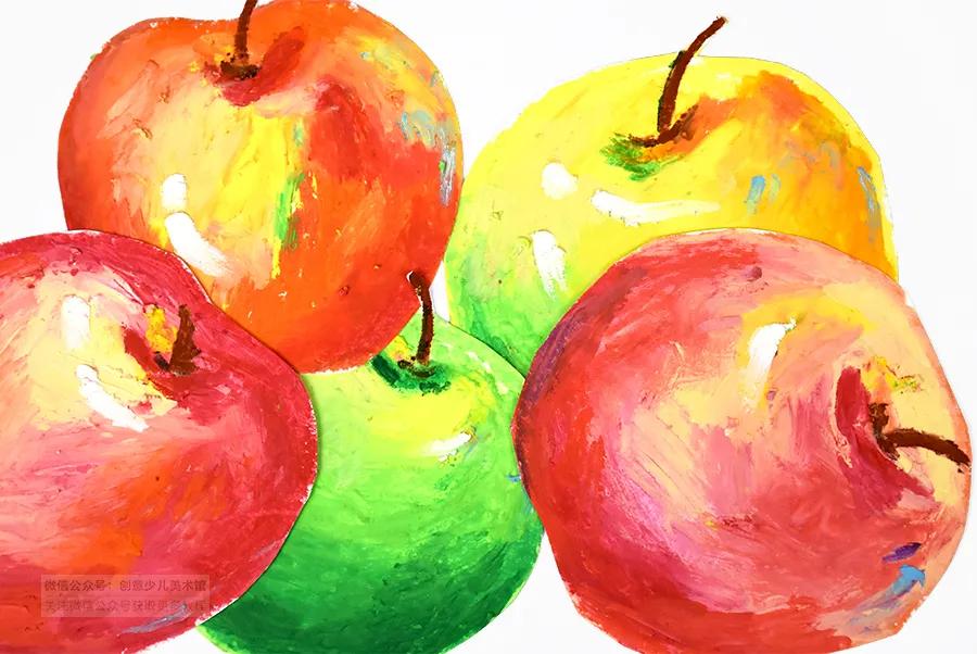 铅笔立体画儿童画苹果,颜料画苹果简单教程儿童画