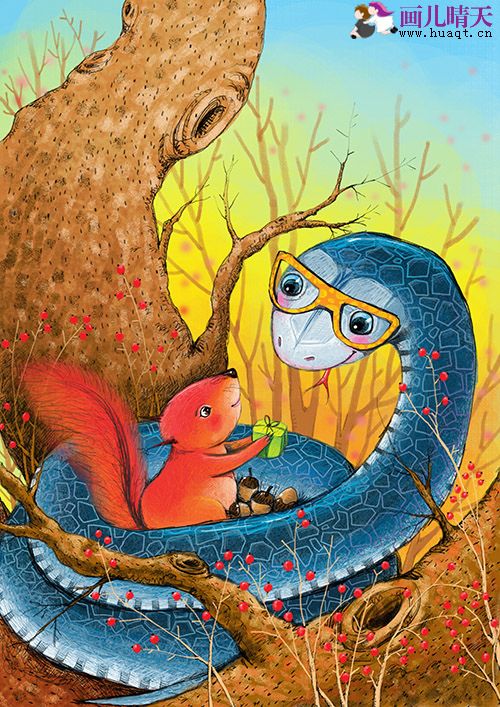 唯美插画壁纸动物,简单又漂亮的动物插画