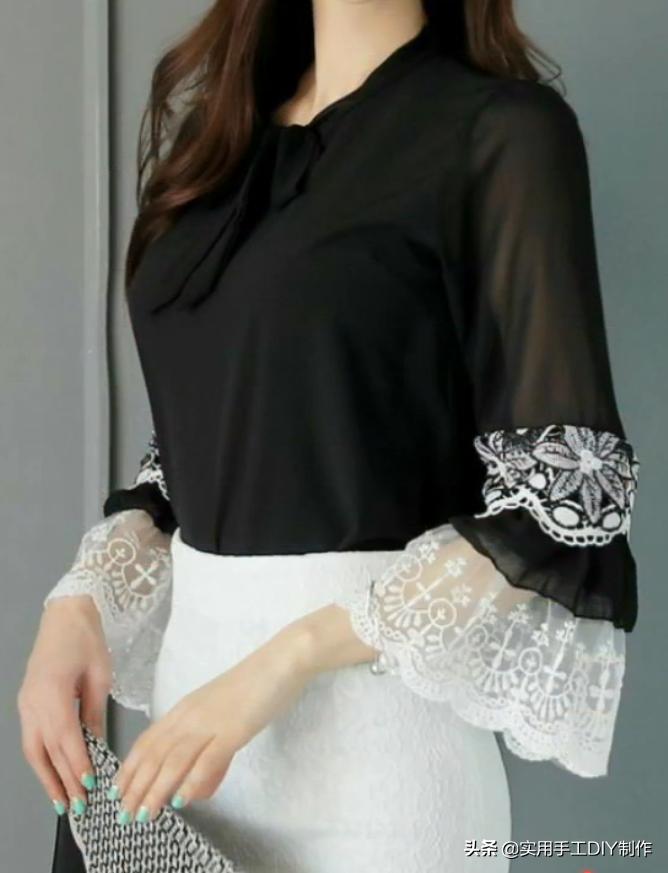 布艺花边造型手工,贝彩布艺落肩袖连衣裙裁剪教程