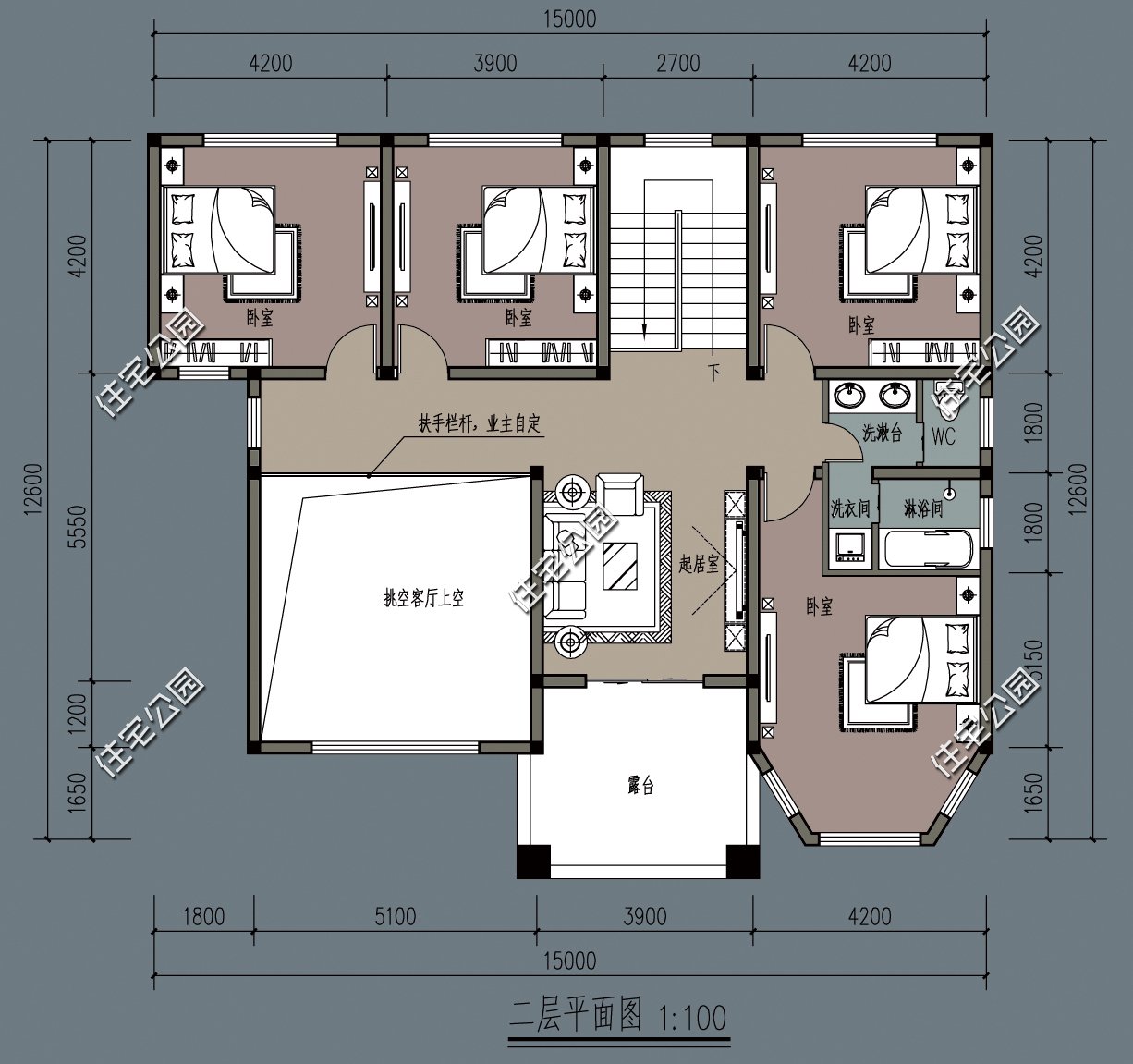 10款别墅一层带阁楼设计图,100套双层别墅设计图