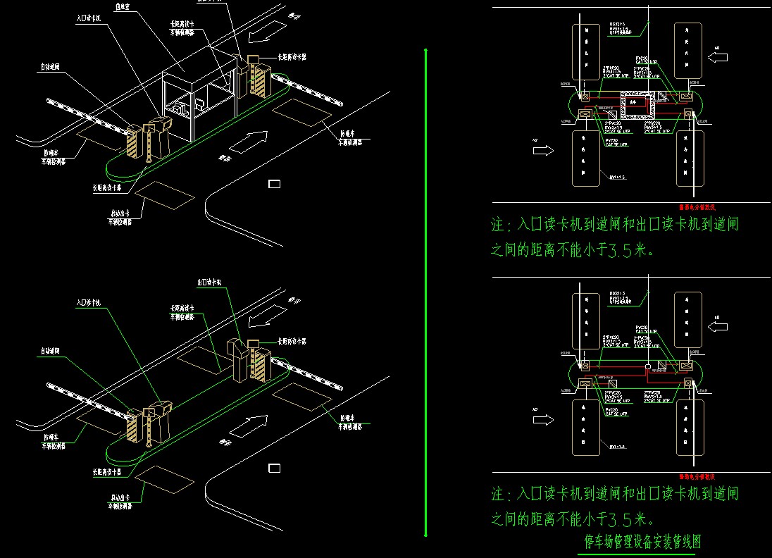 监控立杆cad图纸监控摄像机立杆大样cad设备安装弱电井可视对讲