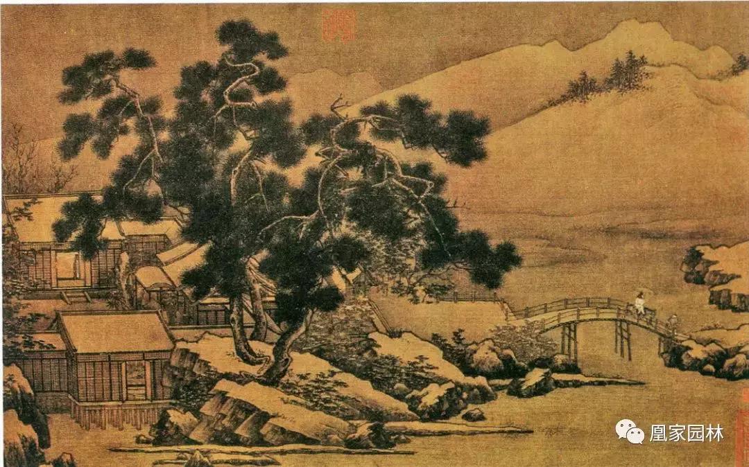 凰家园林,中国风庭院别墅绘画