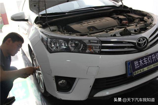 卡罗拉双擎改海拉5双透镜恶魔眼,2019款卡罗拉大灯加透镜