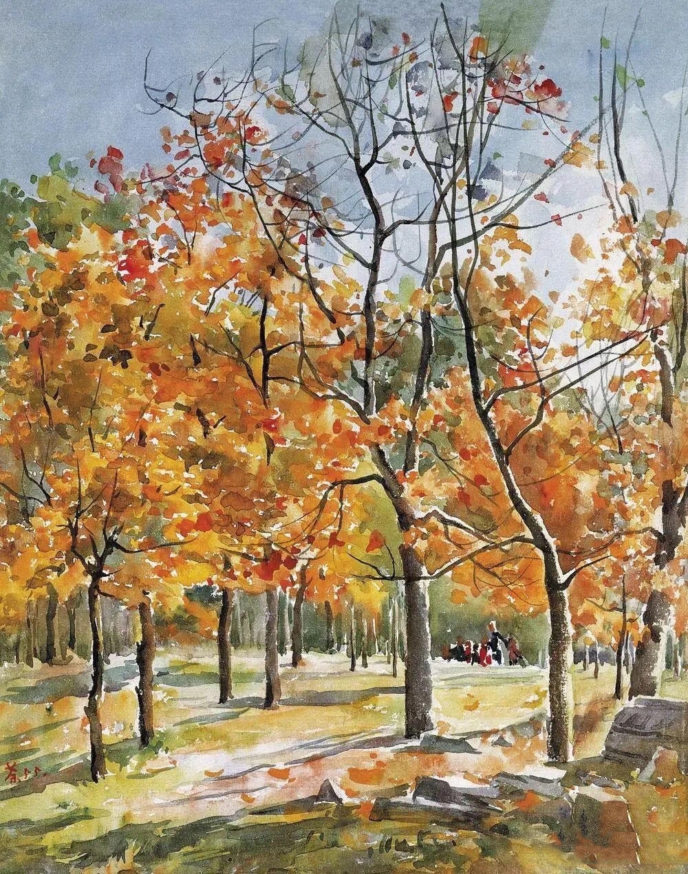 吴冠中水彩风景画,吴冠中水彩作品