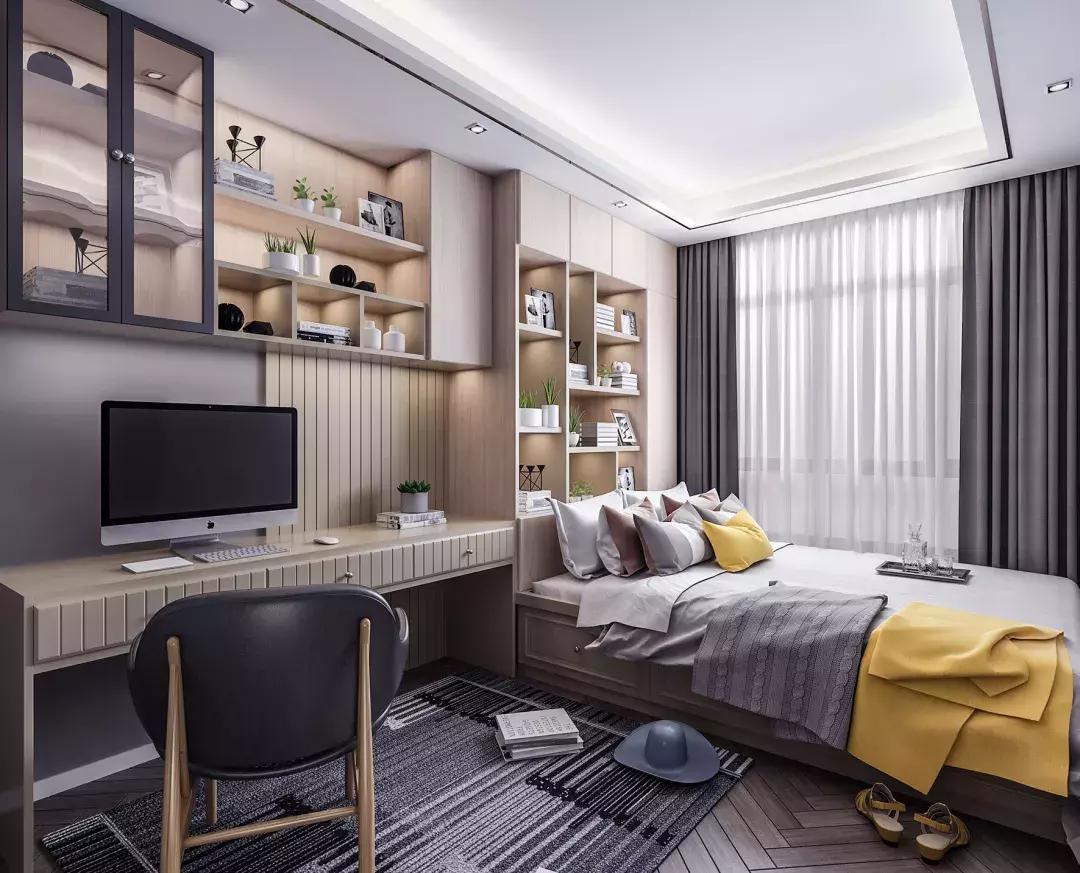 卧室放不下两个床头柜放什么好看,卧室太小床头柜效果图