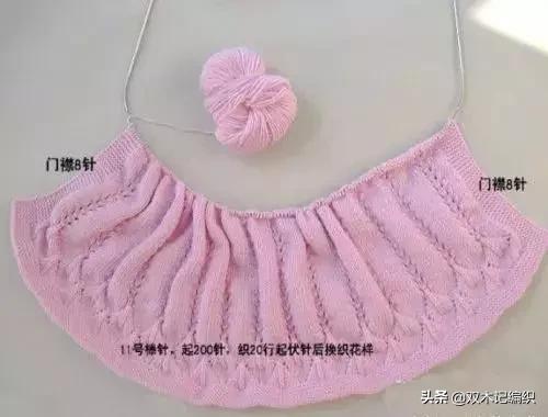 1-3岁从上往下编织开衫铜钱花毛衣,5-6岁女童开衫毛衣编织需要多少针