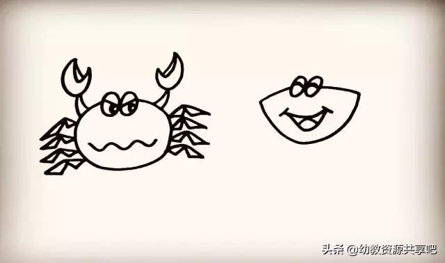 如何画螃蟹简笔画,儿童简笔画螃蟹简单又漂亮