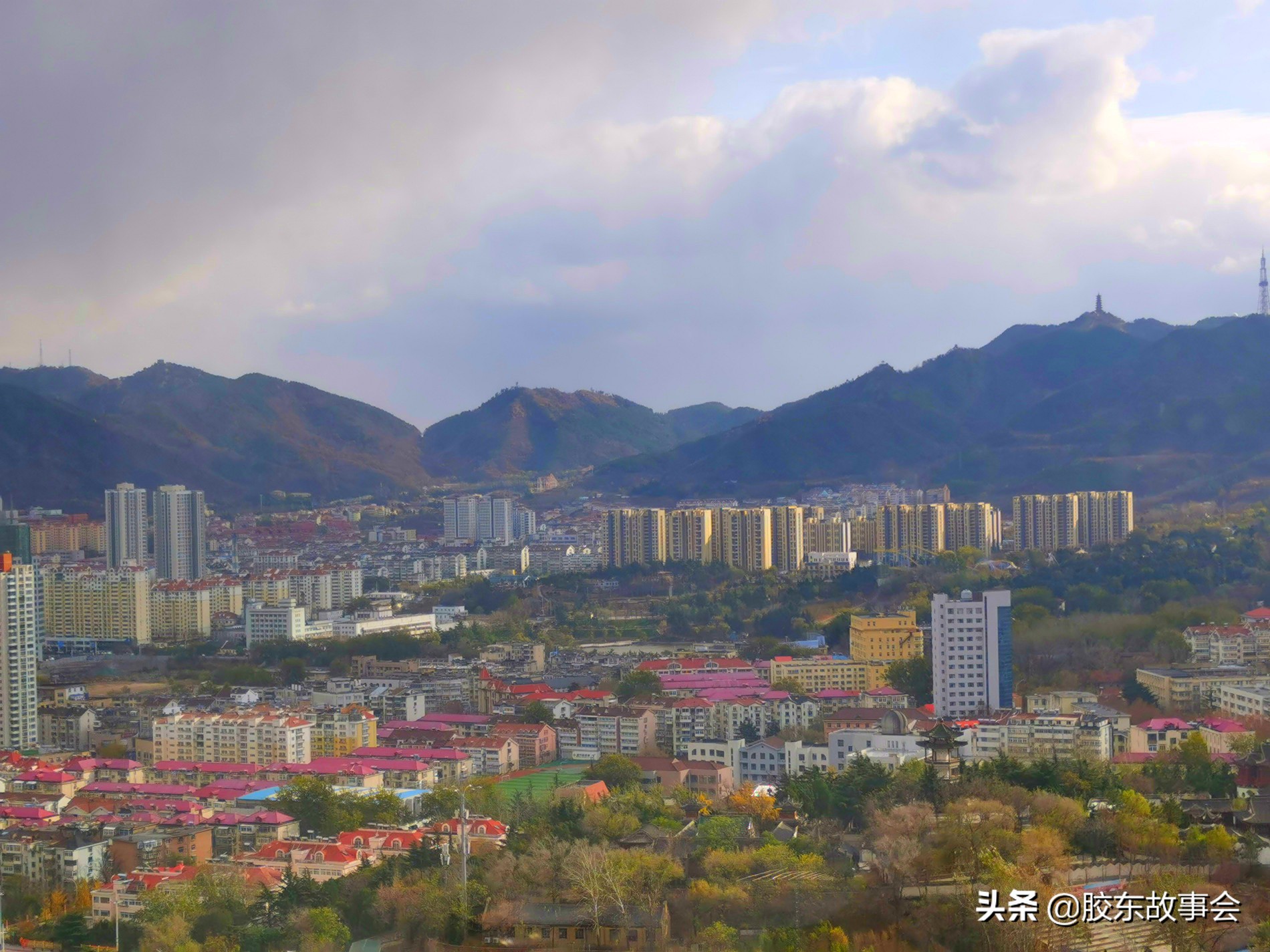 俯视烟台莱山区,烟台芝罘区俯瞰图