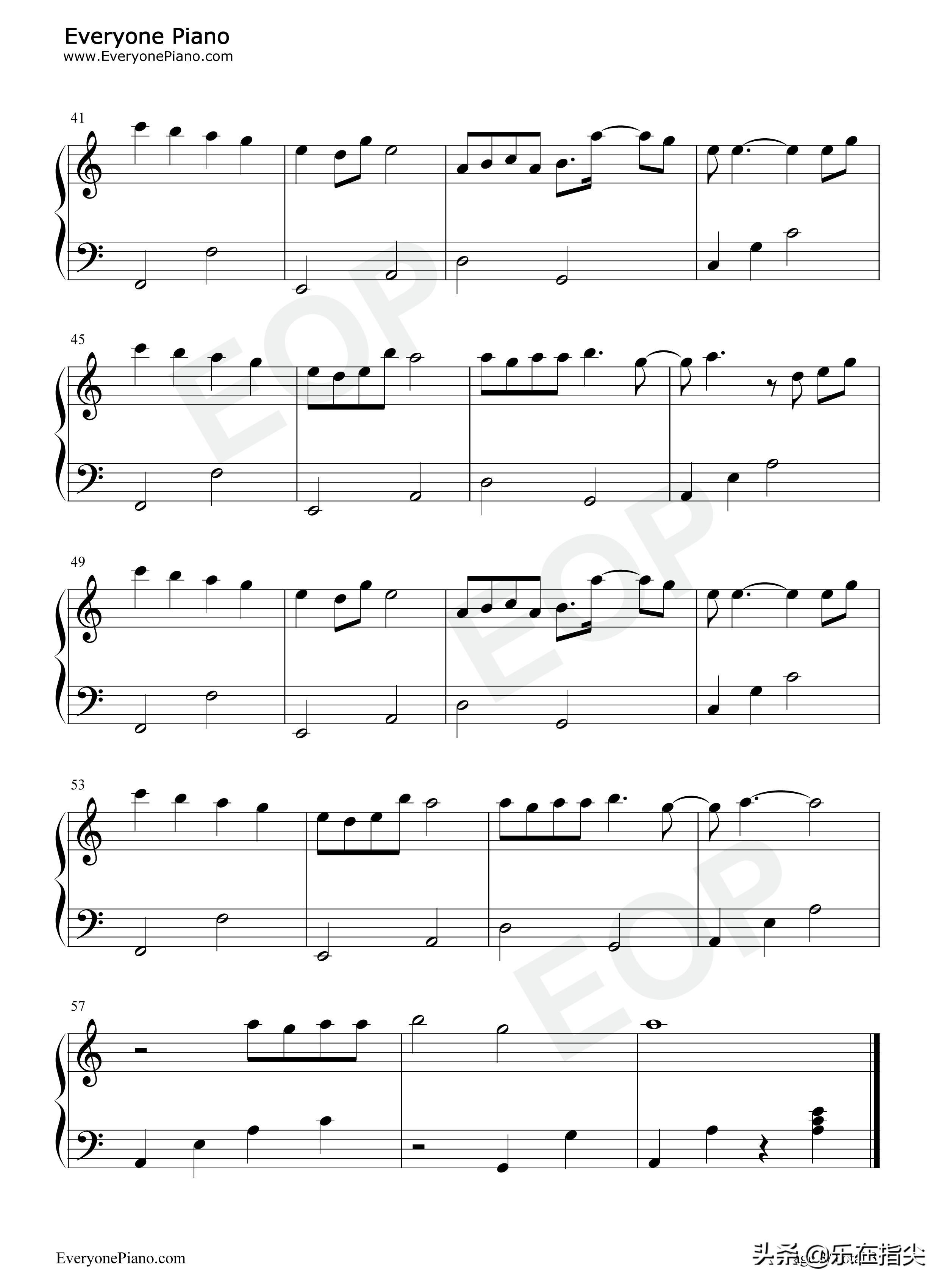 无羁-简单版-解读忘羡感人至深-简谱五线谱钢琴谱电子琴谱