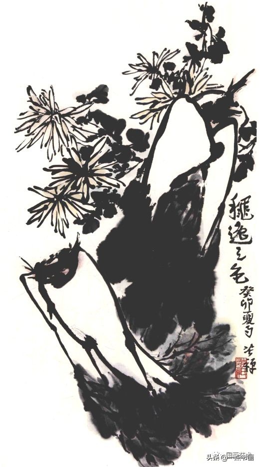 李苦禅画梅作品,李苦禅的菊花国画作品图片
