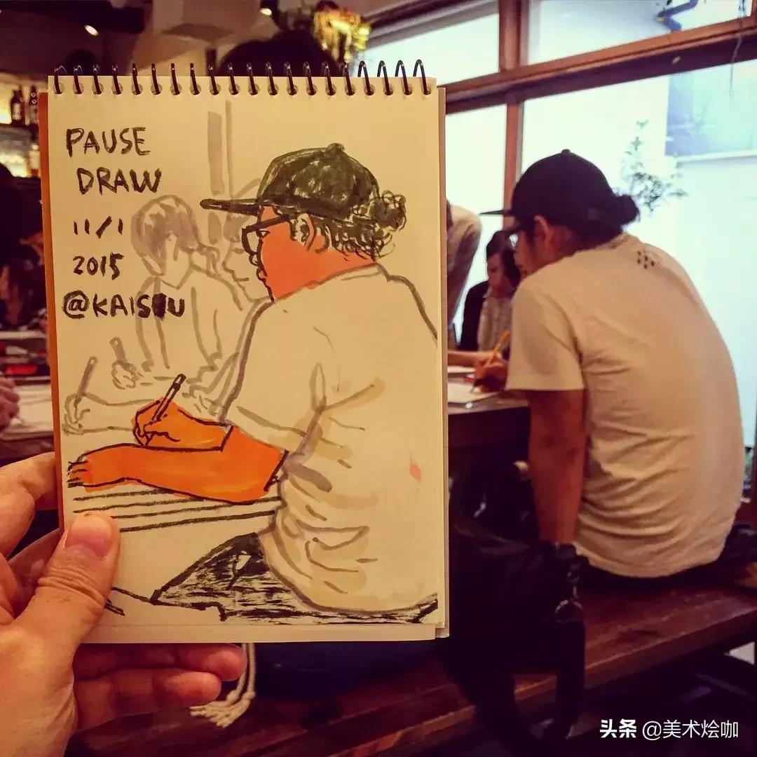 速写简单手绘稿,别人的速写本