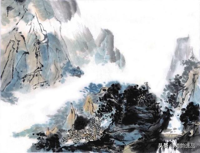 简单零基础的山水人物画手绘教程,儿童山水画10-12岁国画范画