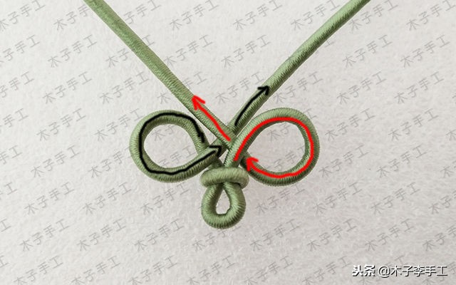 最新编绳带结花项链教程,项链绳中间花结教程