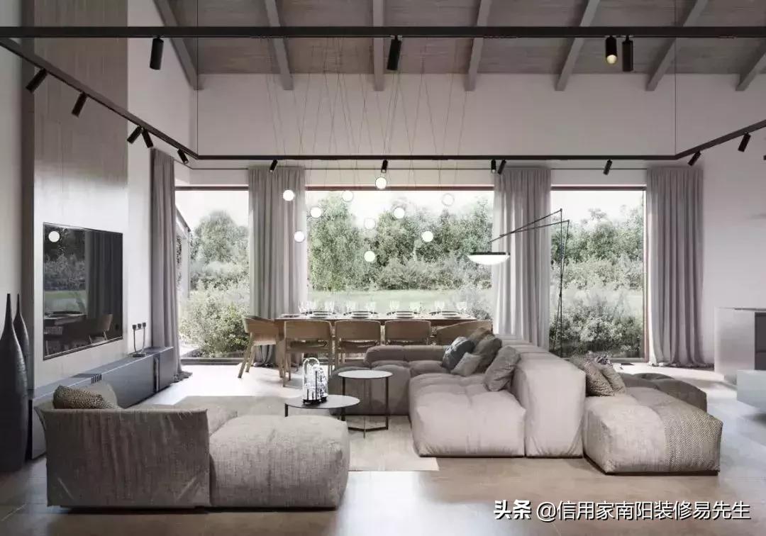 108平横厅客厅餐厅一体装修实景图,48种客餐厅设计总有一款适合你