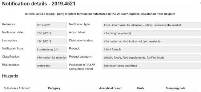 含芳香烃矿物油的奶粉,德国奶粉查出矿物油