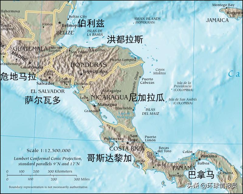 中美洲国家各个国家独立的时间,狭长的中美洲有七个国家