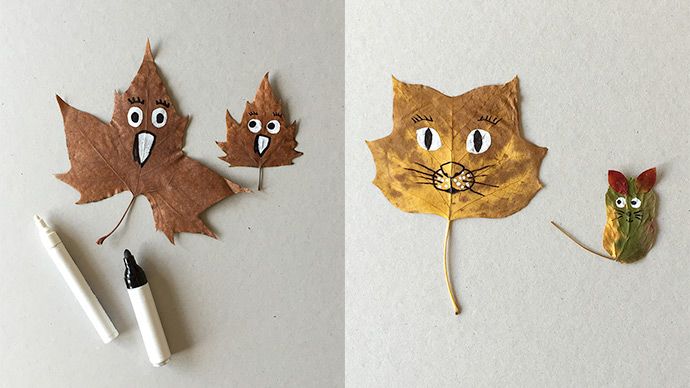 秋天落叶手工作业,秋天的颜色手工作业