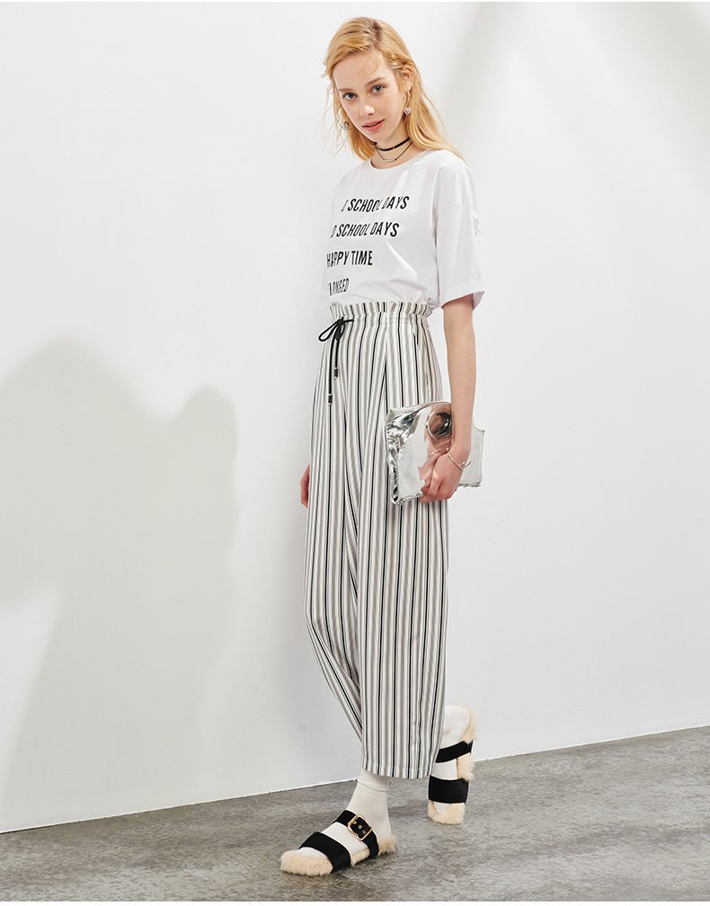 黑色高腰阔腿裤雪纺显瘦又显高,垂顺阔腿裤雪纺显瘦