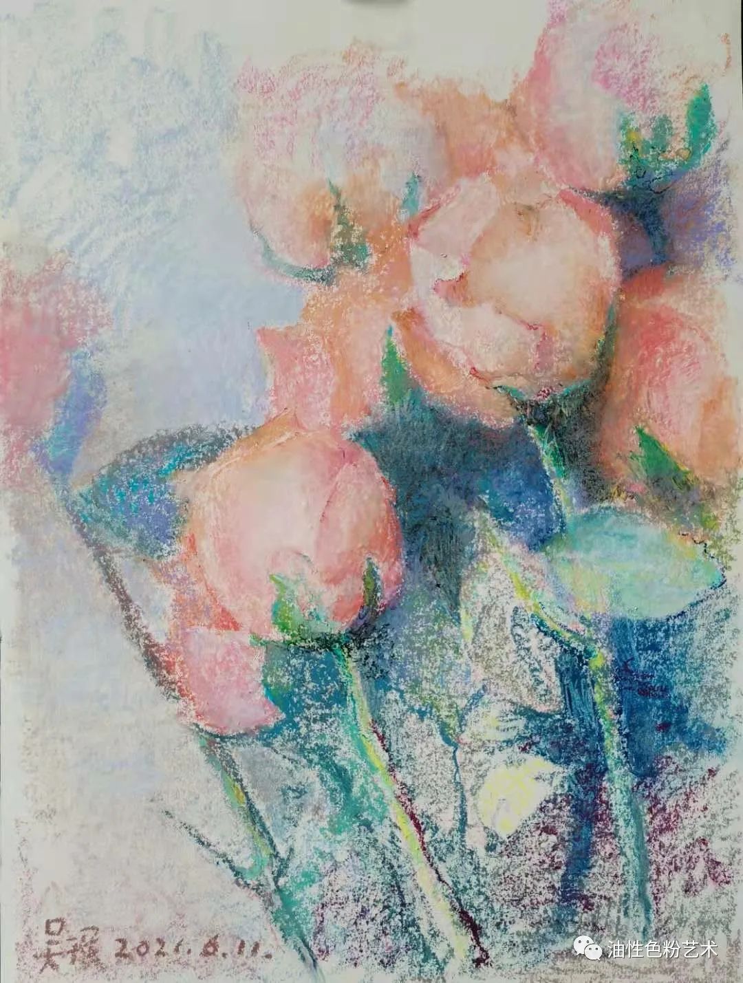 油画棒画苹果和真的一样,油画棒绘画超高级