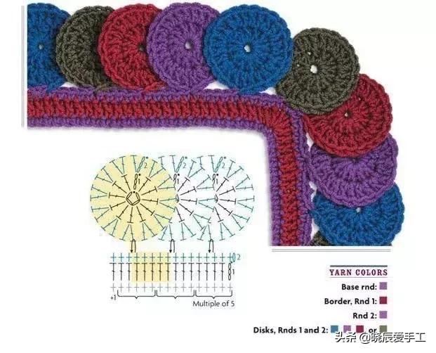 桌布花边钩织的教程,隔热垫餐桌垫钩针教程