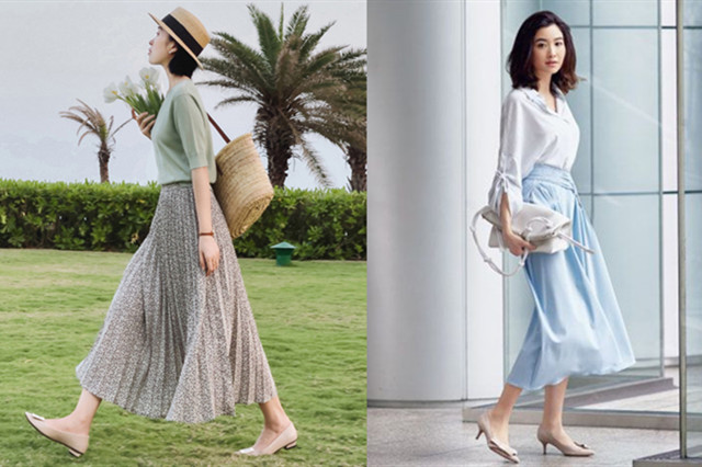 凯特穿裸色浅口鞋,为何有点显脚黑?如何正确选择才能美到精致