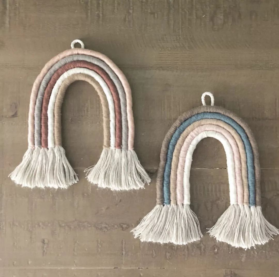 自制漂亮的挂毯,做彩虹云朵挂坠