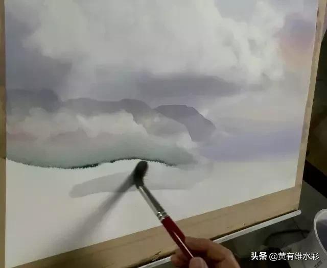 水彩画山风景入门,远山画法入门教程