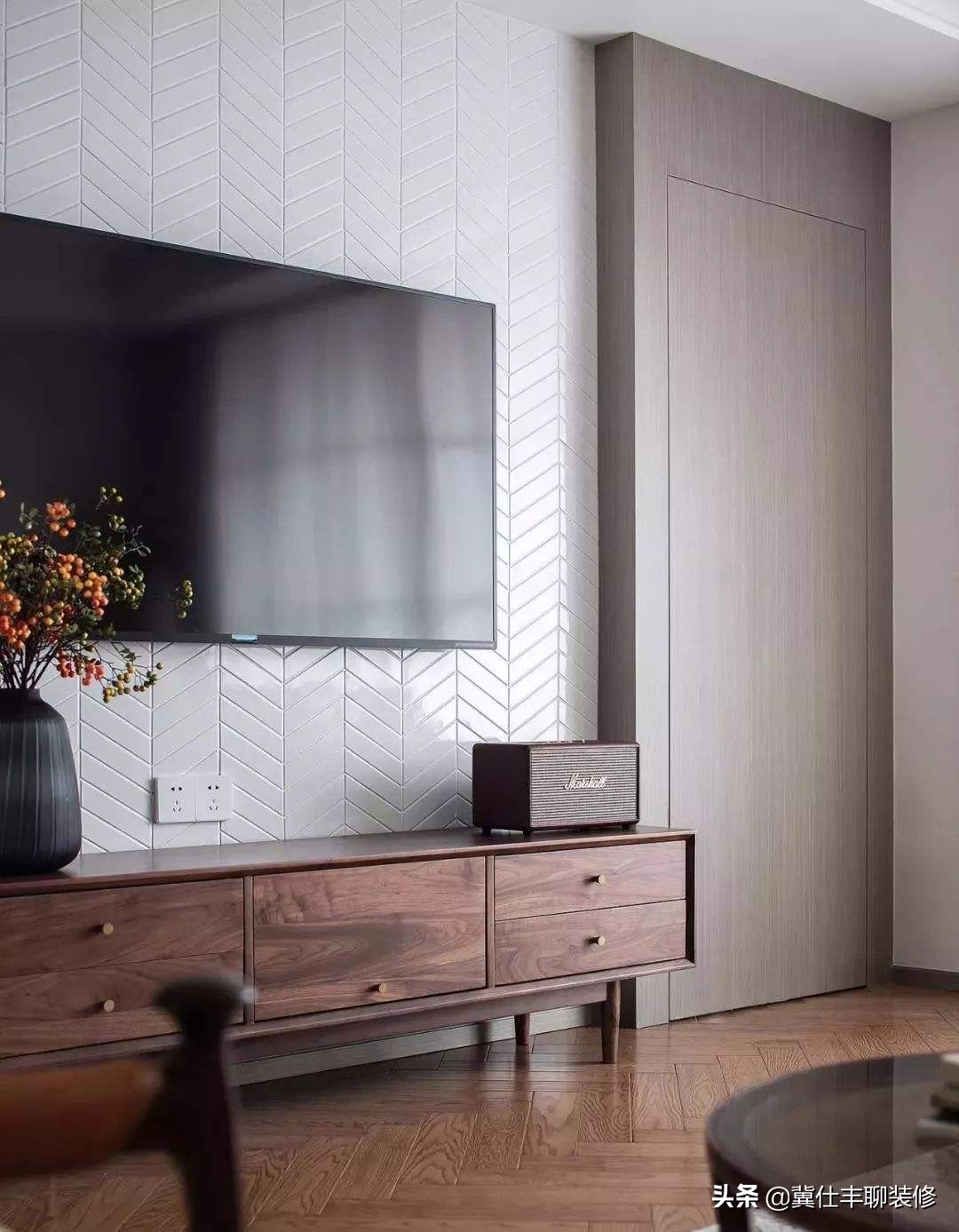 隐形门电视背景墙瓷砖效果图,电视背景墙隐形门做多高