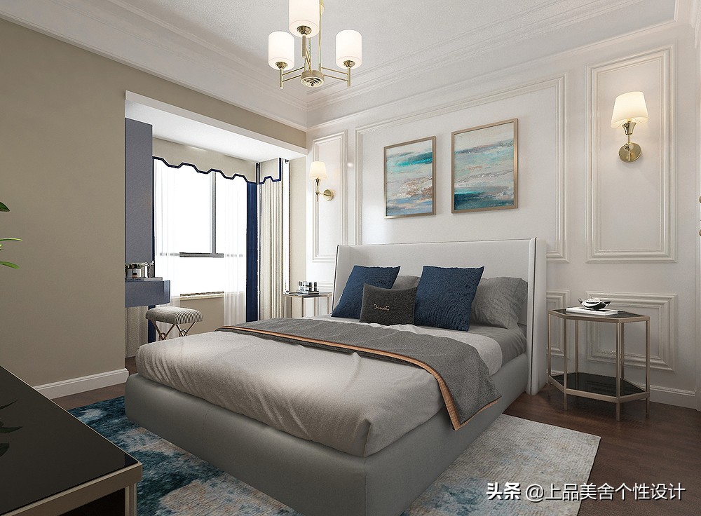 118平米美式风格，整面墙的电视柜大大提升了收纳空间