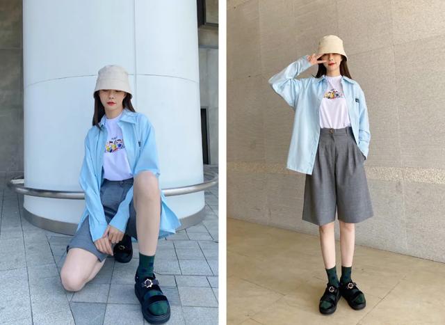 梨形身材高腰中腿裤,爸爸裤子直筒小个子