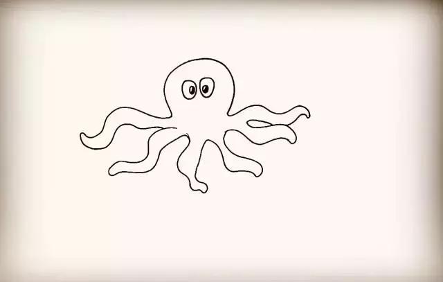 大王乌贼vs巨型章鱼简笔画,简笔画小章鱼的画法
