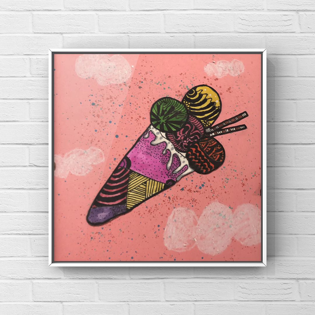 美味冰淇淋创意美术,线描冰淇淋又简单又好看