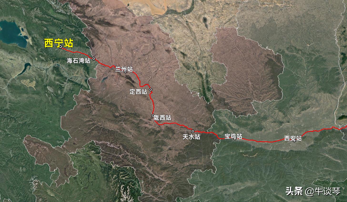 Z272次列车运行线路图:山东青岛开往青海西宁,全程2464公里