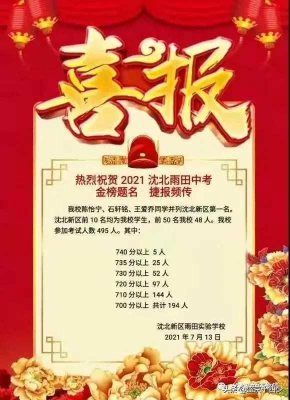 沈阳中考高分,沈阳中考高分统计