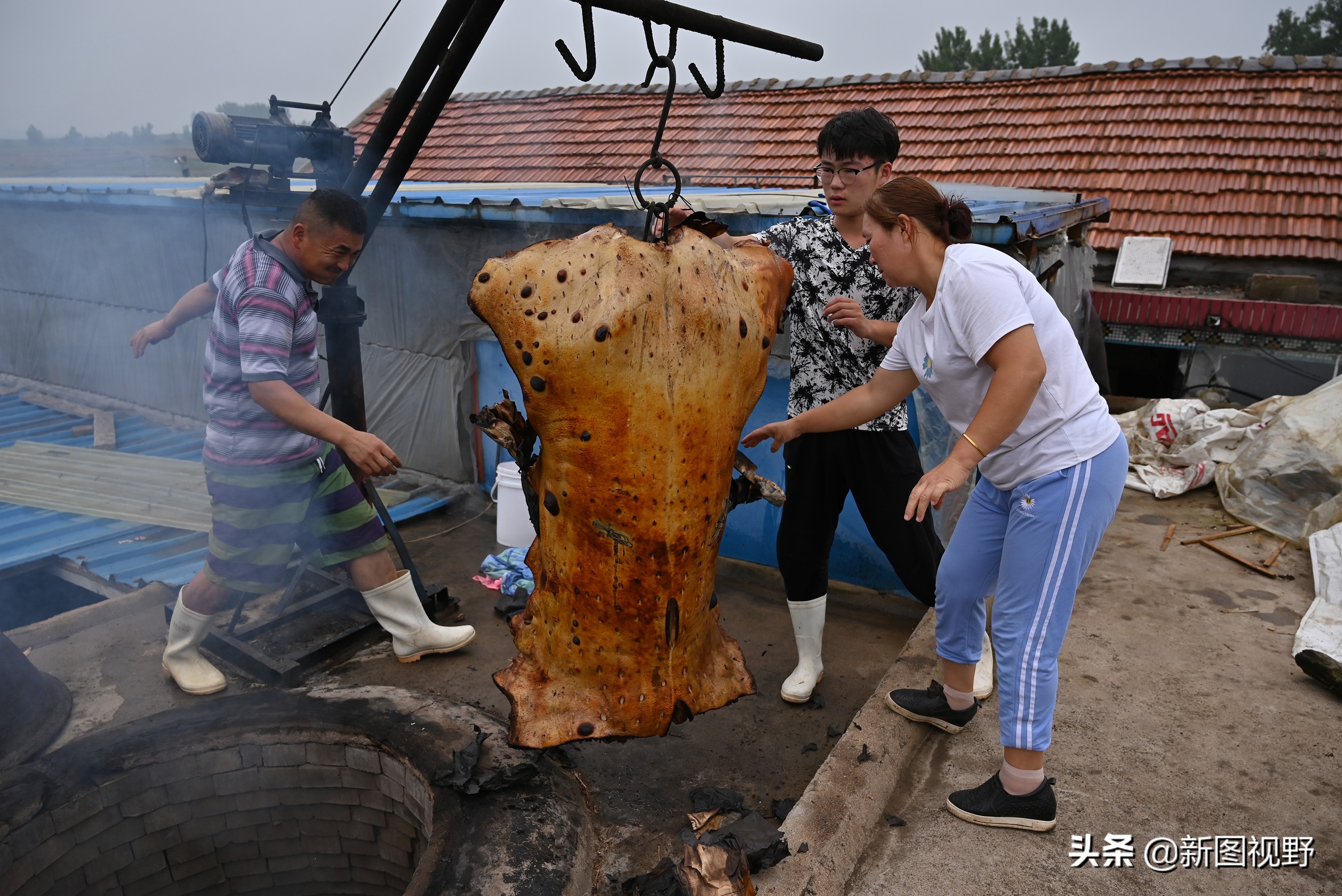 猪价下跌,夫妻“烤全猪”停烤2年后开烤,200斤烤肉出炉就卖光