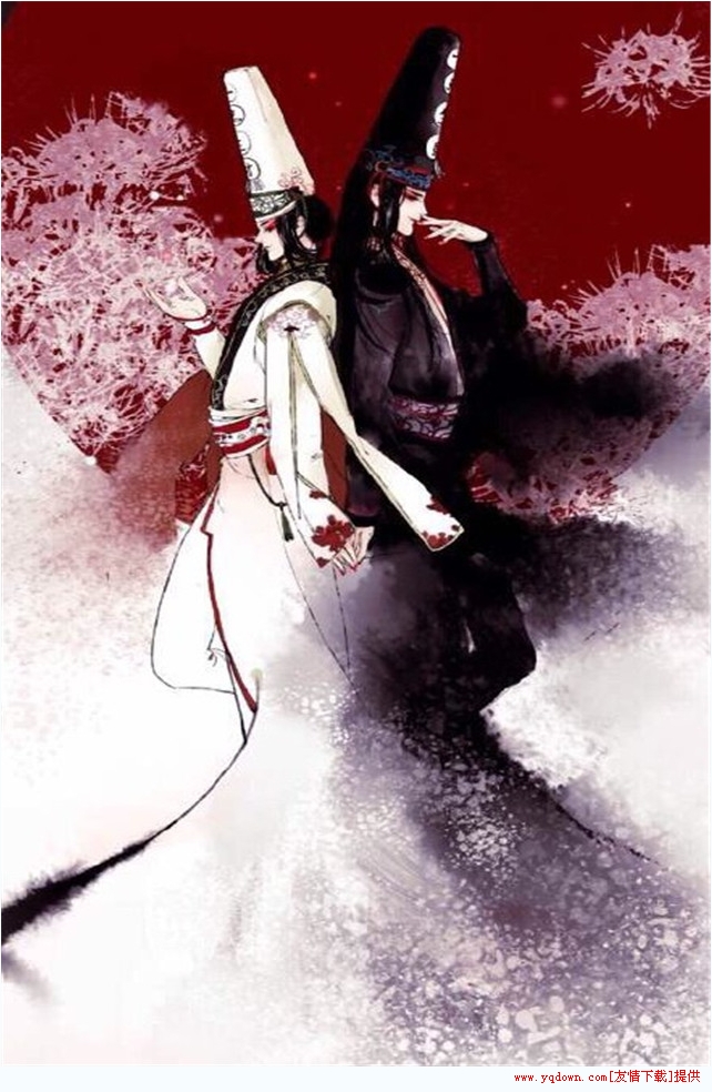 阴阳师：黑白无常索命来，链牵还魂人，趣谈小黑小白前生今世