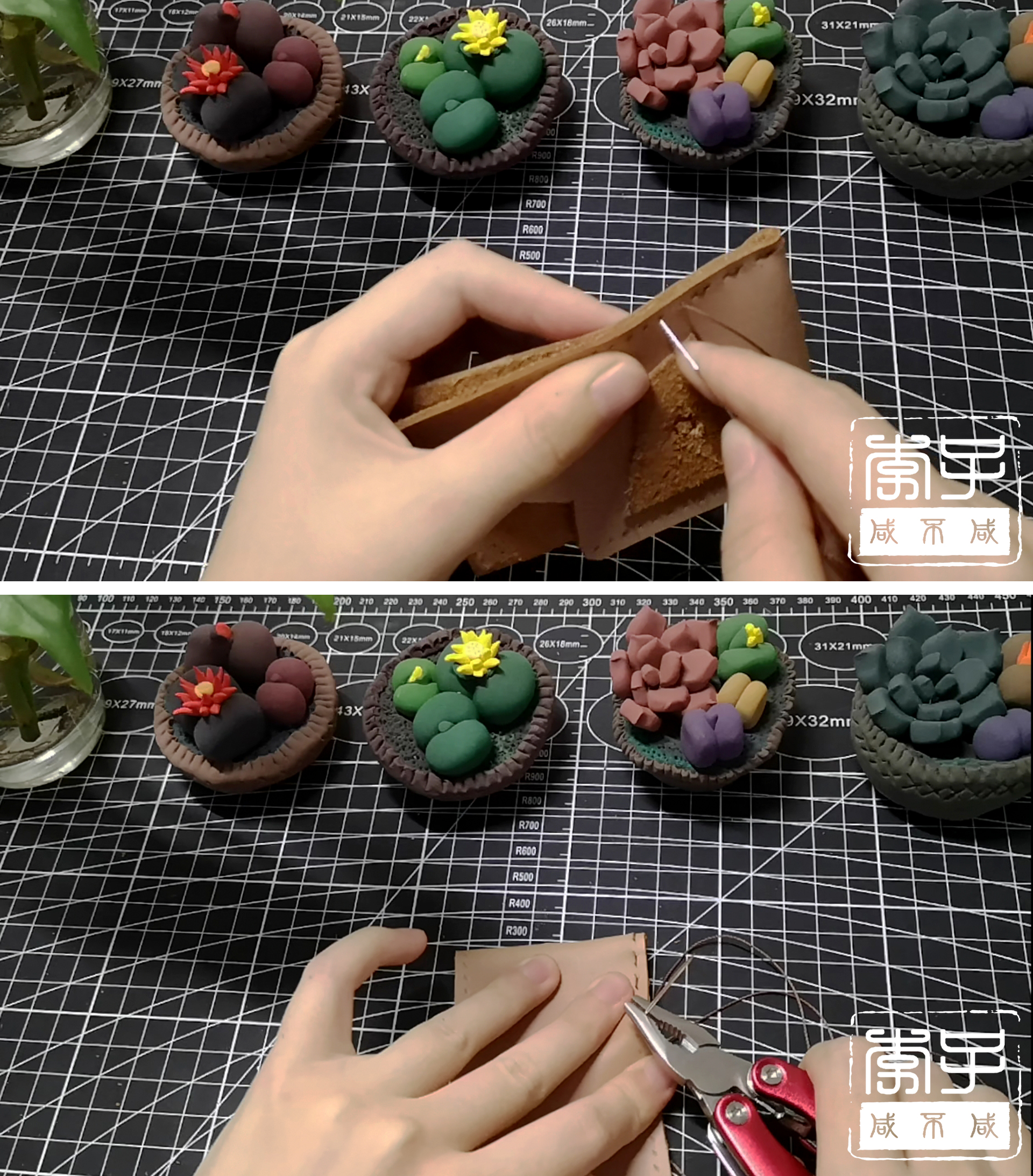 手工皮革钥匙包制作图片大全,手工牛皮钥匙包包浆