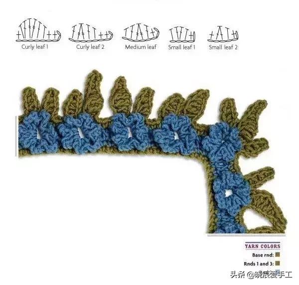 桌布花边钩织的教程,隔热垫餐桌垫钩针教程