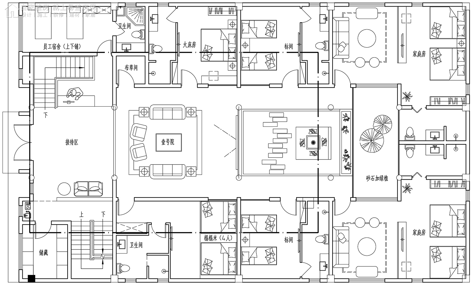 三层新中式别墅全套设计图纸,新中式合院别墅户型图纸