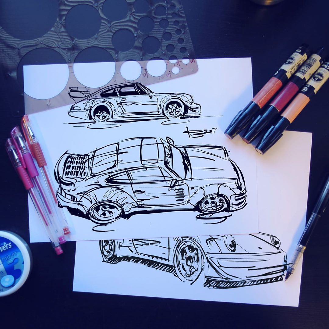 手绘酷炫汽车,从零开始汽车手绘