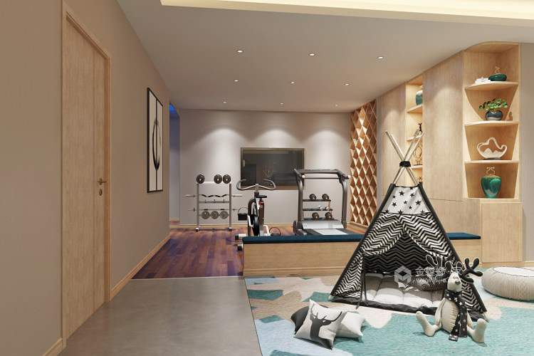 原木高级灰简约自然风,原木白墙高级灰极简风